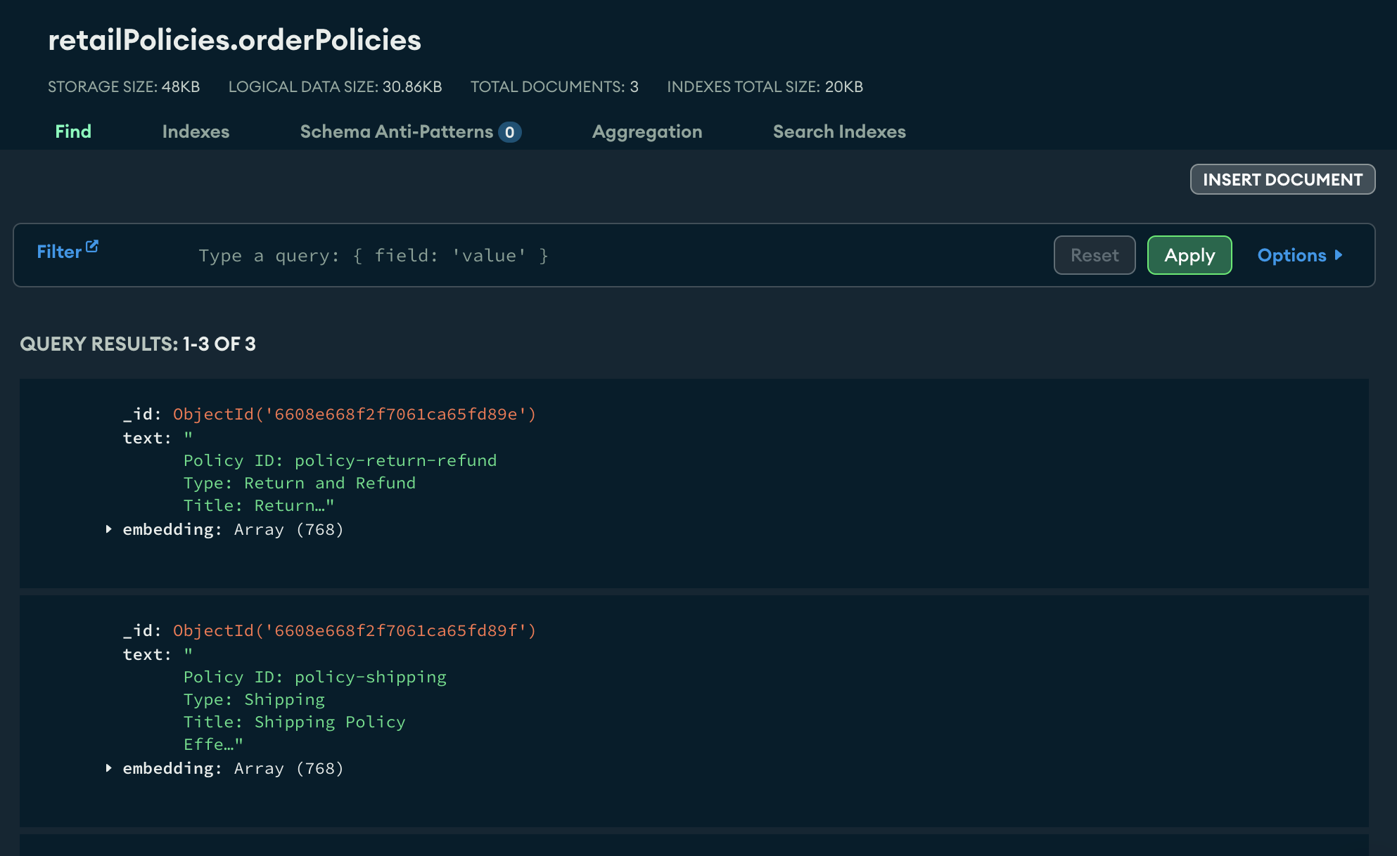 MongoDB Atlas Collection