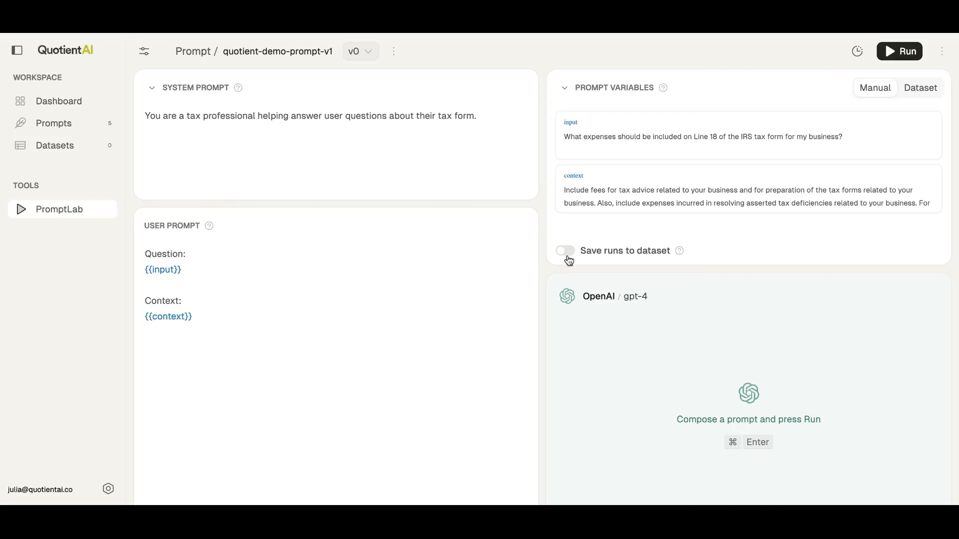 PromptLab Demo